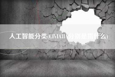 人工智能分类(CIVIAIIA分别是指什么)