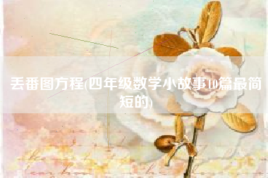 丢番图方程(四年级数学小故事10篇最简短的)