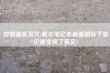 控制面板英文(戴尔笔记本桌面图标下表识都变成了英文)