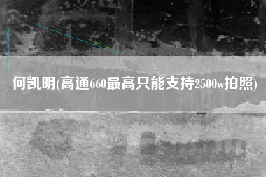 何凯明(高通660最高只能支持2500w拍照)