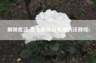 删除批注(怎么删除没有用的注释线)