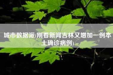 城市数据派(刚看新闻吉林又增加一例本土确诊病例)