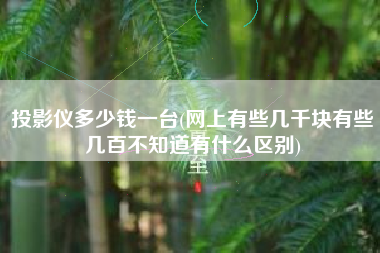 投影仪多少钱一台(网上有些几千块有些几百不知道有什么区别)