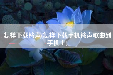 怎样下载铃声(怎样下载手机铃声歌曲到手机上)