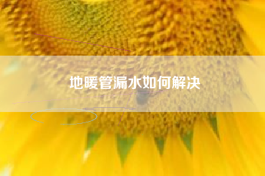 地暖管漏水如何解决