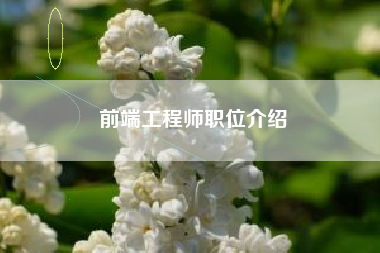 前端工程师职位介绍