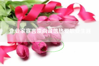 企业家宣言崇尚诚信热爱职业生涯