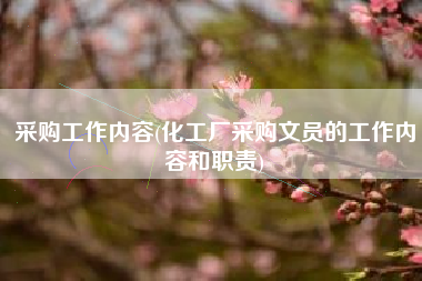 采购工作内容(化工厂采购文员的工作内容和职责)