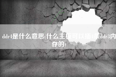 ddr4是什么意思(什么主板可以插4条ddr3内存的)