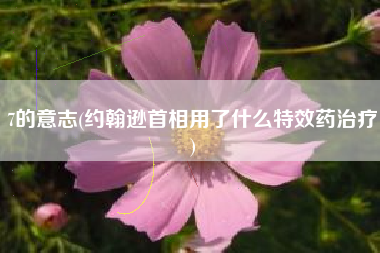 7的意志(约翰逊首相用了什么特效药治疗)