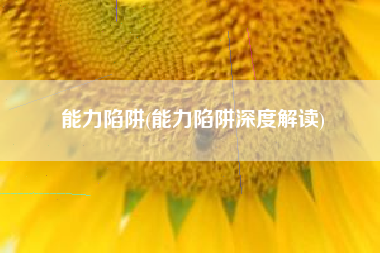 能力陷阱(能力陷阱深度解读)