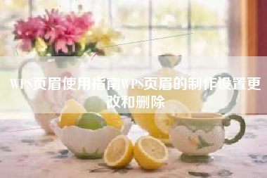 WPS页眉使用指南WPS页眉的制作设置更改和删除