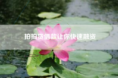 拍拍贷借款让你快速融资