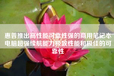 惠普推出高性能可靠性强的商用笔记本电脑超强续航能力极致性能和极佳的可靠性