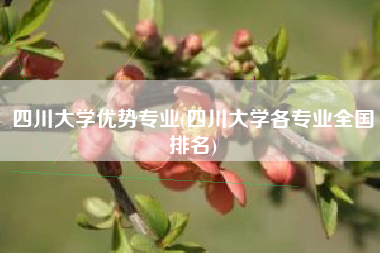 四川大学优势专业(四川大学各专业全国排名)