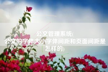 公文管理系统(
公文的字体大小字体间距和页面间距是怎样的) 公文管理系统(
公文的字体大小字体间距和页面间距是怎样的)