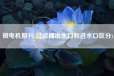 微电机期刊(过滤桶出水口和进水口区分)