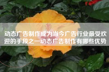 动态广告制作成为当今广告行业最受欢迎的手段之一动态广告制作有哪些优势