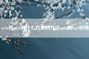 m4a转mp3有什么方便的方法m4a到mp3转换