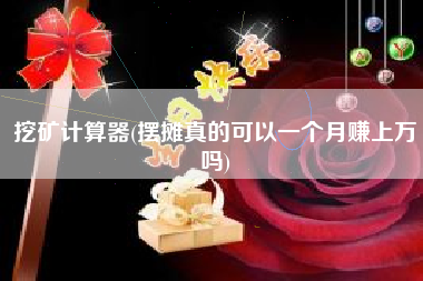 挖矿计算器(摆摊真的可以一个月赚上万吗)