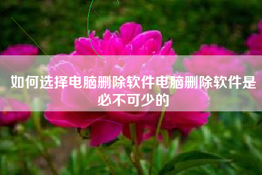 如何选择电脑删除软件电脑删除软件是必不可少的
