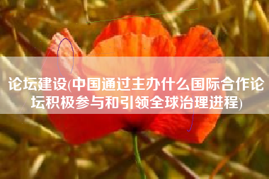 论坛建设(中国通过主办什么国际合作论坛积极参与和引领全球治理进程)