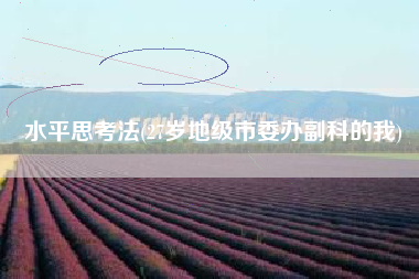 水平思考法(27岁地级市委办副科的我)