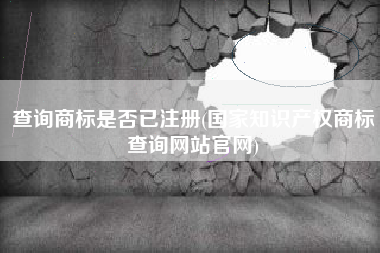 查询商标是否已注册(国家知识产权商标查询网站官网)