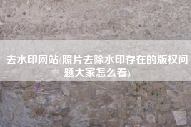 去水印网站(照片去除水印存在的版权问题大家怎么看)