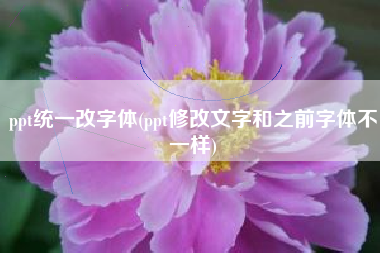 ppt统一改字体(ppt修改文字和之前字体不一样)