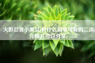 火影忍者小美女(有什么简单可爱的二次元图片可以分享)