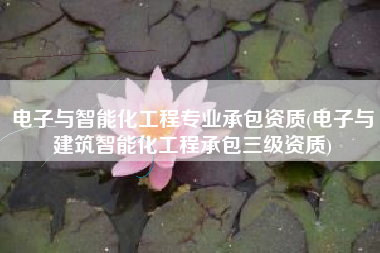 电子与智能化工程专业承包资质(电子与建筑智能化工程承包三级资质)