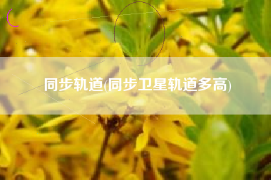 同步轨道(同步卫星轨道多高)