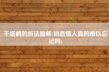 千纸鹤的折法图解(初恋情人真的难以忘记吗)