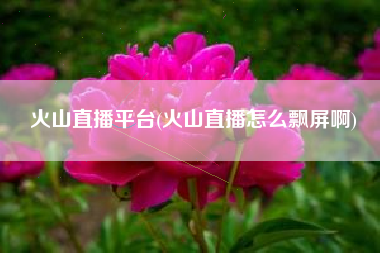 火山直播平台(火山直播怎么飘屏啊)