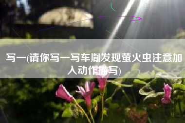 写一(请你写一写车胤发现萤火虫注意加入动作描写)