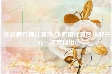在线解方程计算器(如何用计算器求解三元一次方程组)