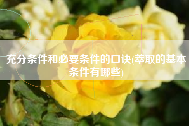 充分条件和必要条件的口诀(萃取的基本条件有哪些)