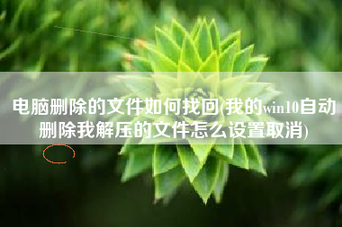 电脑删除的文件如何找回(我的win10自动删除我解压的文件怎么设置取消)