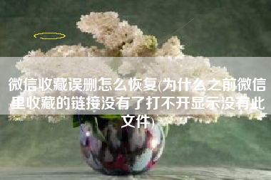 详细阅读:微信收藏误删怎么恢复(为什么之前微信里收藏的链接没有了打不开显示没有此文件) 微信收藏误删怎么恢复(为什么之前微信里收藏的链接没有了打不开显示没有此文件)