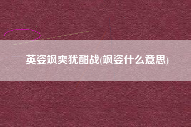 英姿飒爽犹酣战(飒姿什么意思)