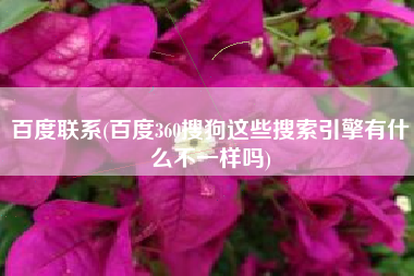 百度联系(百度360搜狗这些搜索引擎有什么不一样吗)