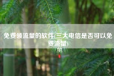 免费领流量的软件(三大电信是否可以免费流量)