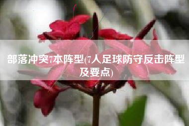 部落冲突7本阵型(7人足球防守反击阵型及要点)