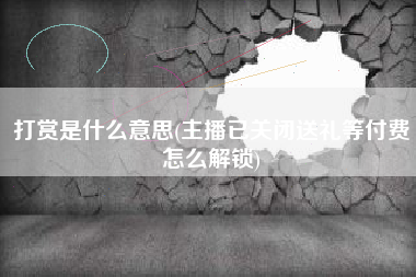打赏是什么意思(主播已关闭送礼等付费怎么解锁)