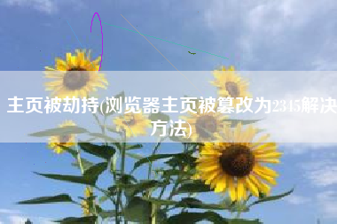 详细阅读:主页被劫持(浏览器主页被篡改为2345解决方法) 主页被劫持(浏览器主页被篡改为2345解决方法)