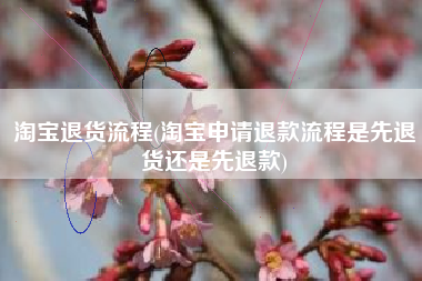 淘宝退货流程(淘宝申请退款流程是先退货还是先退款)