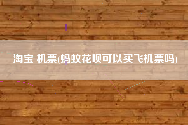 淘宝 机票(蚂蚁花呗可以买飞机票吗)
