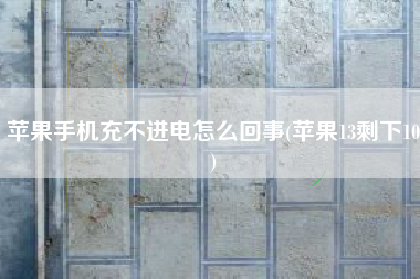 苹果手机充不进电怎么回事(苹果13剩下10)