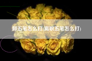 卸五笔怎么打(离职五笔怎么打)